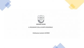 Coronavirus: ordinanza 4-2020 Regione Liguria