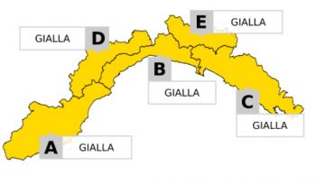E' stata modificata l'Allerta Gialla per la Liguria con una nuova scansione oraria.