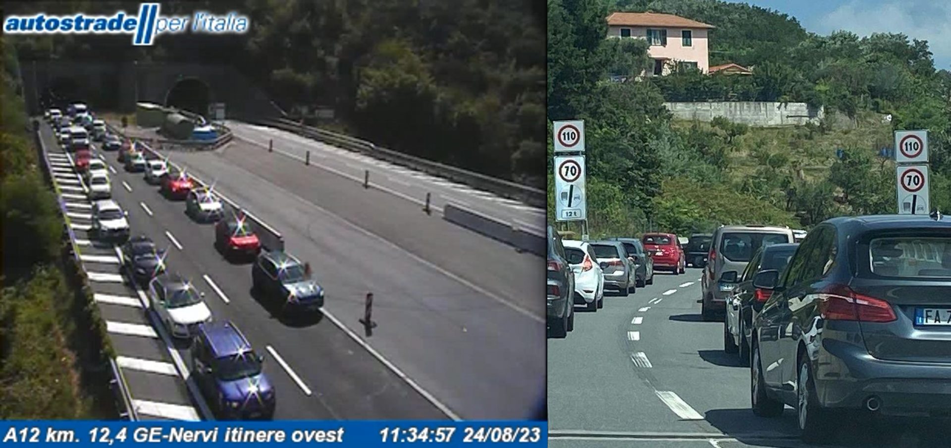 Sulla autostrada A7 si registrano 3 km di coda verso Milano tra Bolzaneto e Busalla a causa della riduzione di carreggiata; sulla A12, in direzione Genova, un incidente al km 15 sta provocando una coda di 1 Km in aumento nel tratto Recco - Genova Nervi.