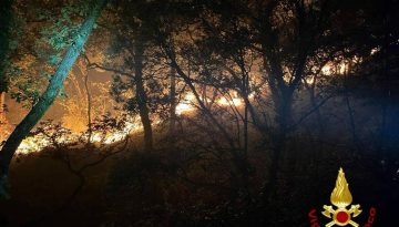 Un vasto incendio boschivo è in corso da ieri sera sulle alture di Verezzo, nell'entroterra di Sanremo. Il fronte sarebbe di oltre trecento metri.