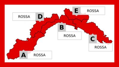 Allerta Meteo Liguria: venerdì 20 ALLERTA ROSSA su tutta la Liguria